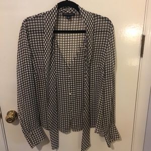 Sheer Business Blouse with Fun Tie Details